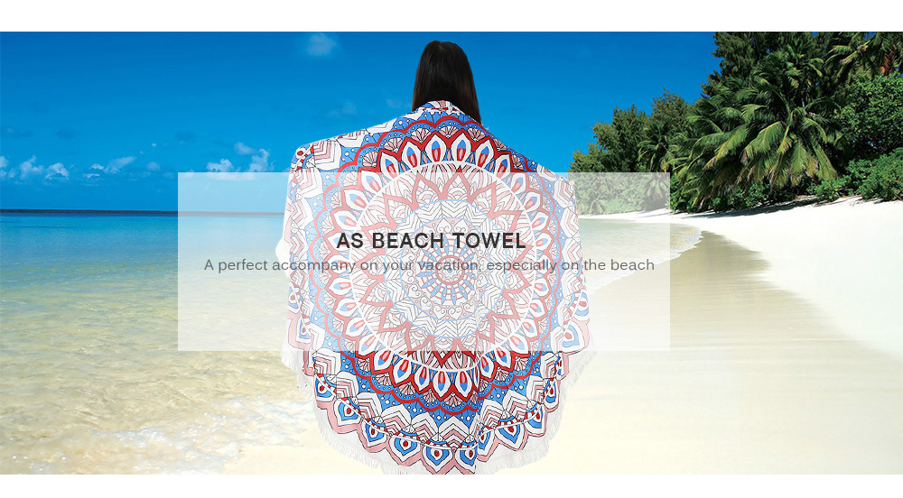 150 x 150cm Round Tassel Tapestry Bohemian Summer Beach Towel Mat