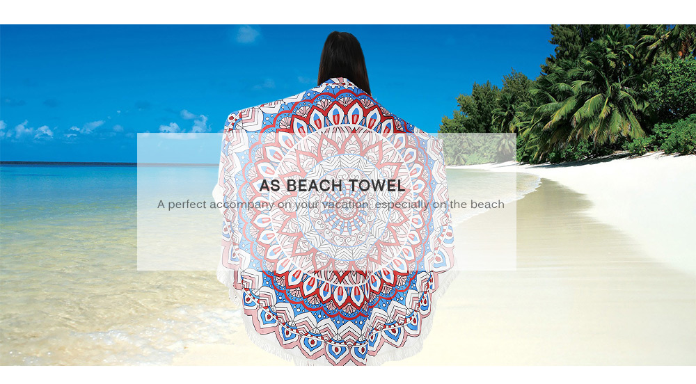 150 x 150cm Round Tassel Tapestry Bohemian Summer Beach Towel Mat 150 x 150cm Round Tassel Tapestry Bohemian Summer Beach Towel Mat