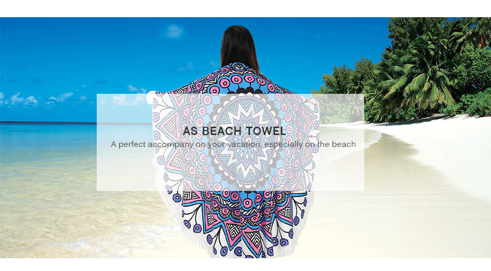 150 x 150cm Round Tassel Tapestry Bohemian Beach Yoga Towel 150 x 150cm Round Tassel Tapestry Bohemian Beach Yoga Towel