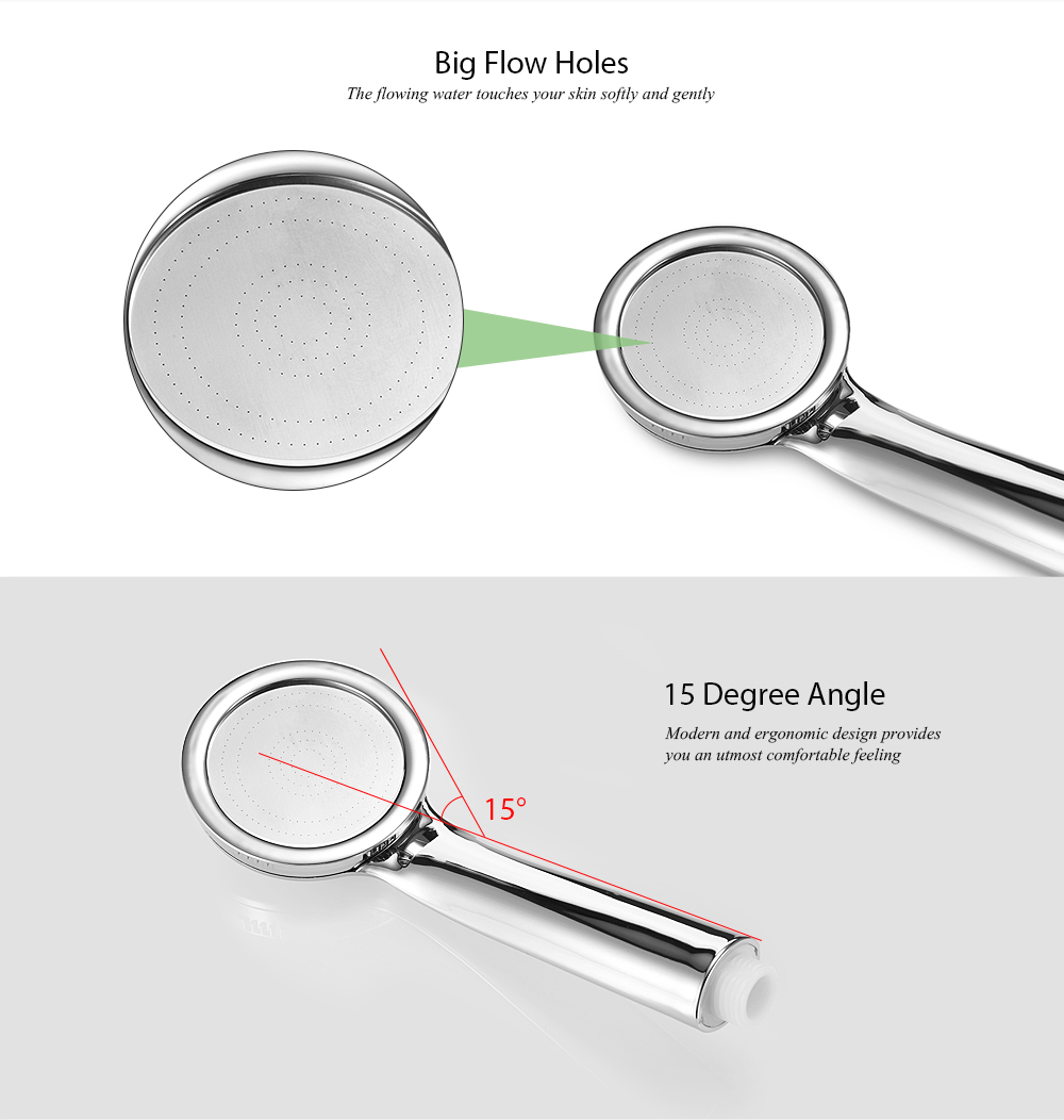 Detachable High Pressure Handheld Shower Head Chrome Finish Detachable High Pressure Handheld Shower Head Chrome Finish
