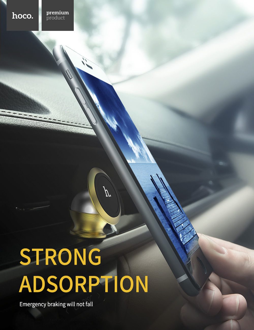 HOCO CA6 Creative Magnetic Car Phone Holder Mount Stand Bracket 360 Degree Rotation Adhesive Type HOCO CA6 Creative Magnetic Car Phone Holder Mount Stand Bracket 360 Degree Rotation Adhesive Type