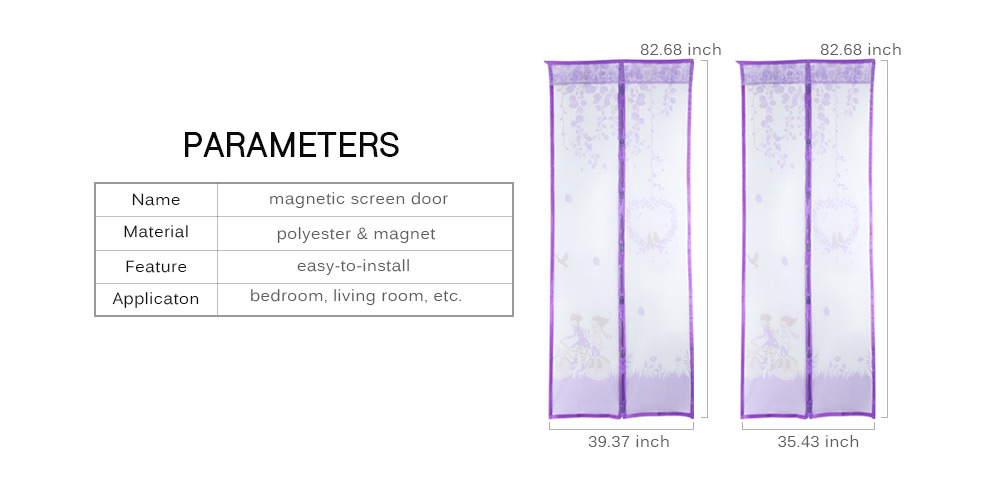 Couple Pattern Magnetic Screen Door Anti-mosquito Magnet Mesh Gate Couple Pattern Magnetic Screen Door Anti-mosquito Magnet Mesh Gate