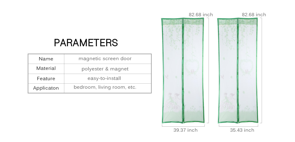 Bicycle Pattern Magnetic Screen Door Anti-mosquito Magnet Mesh Gate