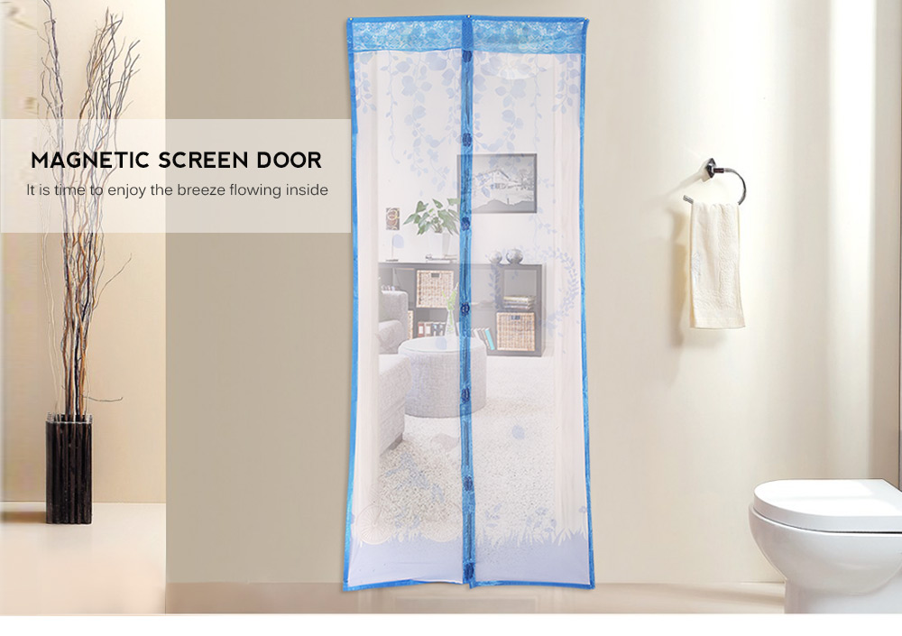 Willow Branches Pattern Magnetic Screen Door Anti-mosquito Magnet Mesh Gate Willow Branches Pattern Magnetic Screen Door Anti-mosquito Magnet Mesh Gate