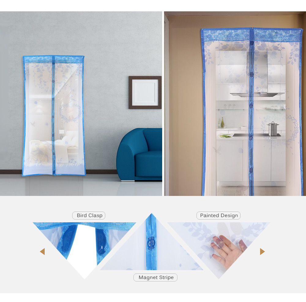 Willow Branches Pattern Magnetic Screen Door Anti-mosquito Magnet Mesh Gate Willow Branches Pattern Magnetic Screen Door Anti-mosquito Magnet Mesh Gate