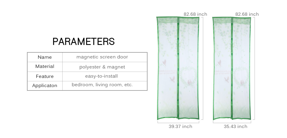 Flower Pattern Magnetic Screen Door Anti-mosquito Magnet Mesh Gate