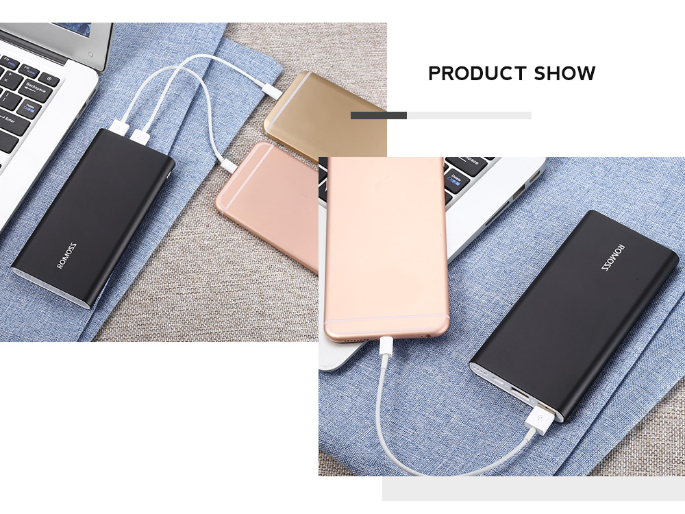 ROMOSS RT10 10000mAh Power Bank Ultra Slim Dual USB Output 2.1A Fast Charging Aluminum External Battery Charger ROMOSS RT10 10000mAh Power Bank Ultra Slim Dual USB Output 2.1A Fast Charging Aluminum External Battery Charger