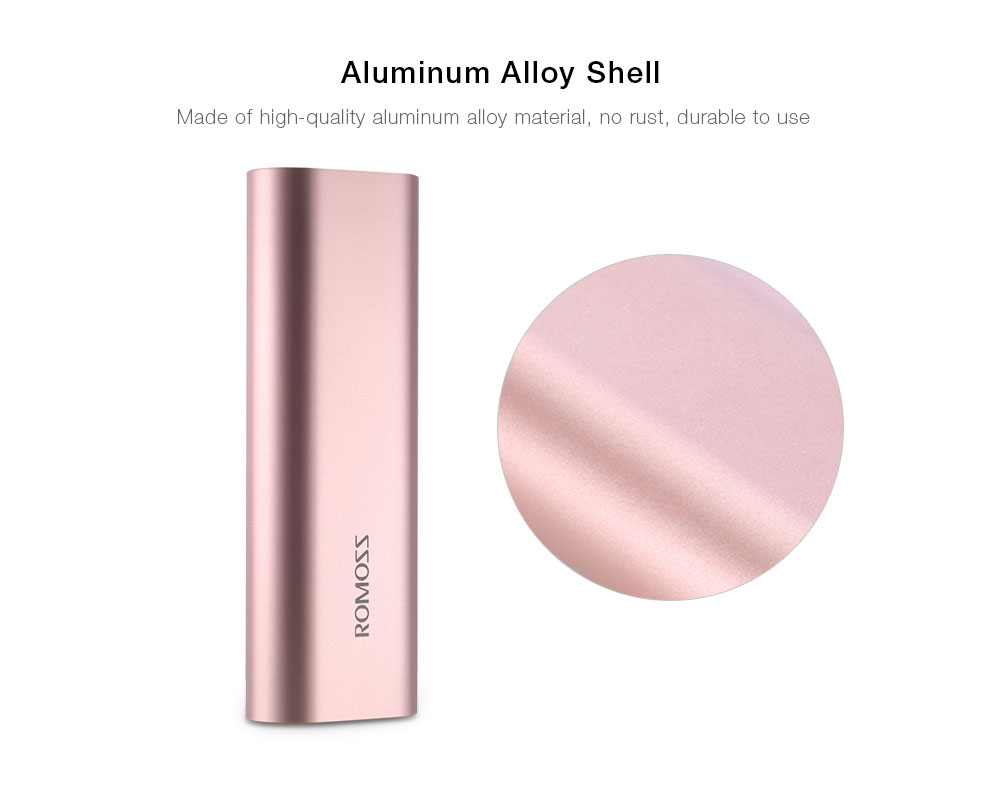 ROMOSS ACE20 20000mAh Power Bank 8 Pin Micro USB Input Dual USB Output 2.1A Fast Charging Aluminum External Battery Charger ROMOSS ACE20 20000mAh Power Bank 8 Pin Micro USB Input Dual USB Output 2.1A Fast Charging Aluminum External Battery Charger