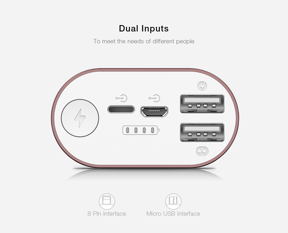 ROMOSS ACE20 20000mAh Power Bank 8 Pin Micro USB Input Dual USB Output 2.1A Fast Charging Aluminum External Battery Charger ROMOSS ACE20 20000mAh Power Bank 8 Pin Micro USB Input Dual USB Output 2.1A Fast Charging Aluminum External Battery Charger