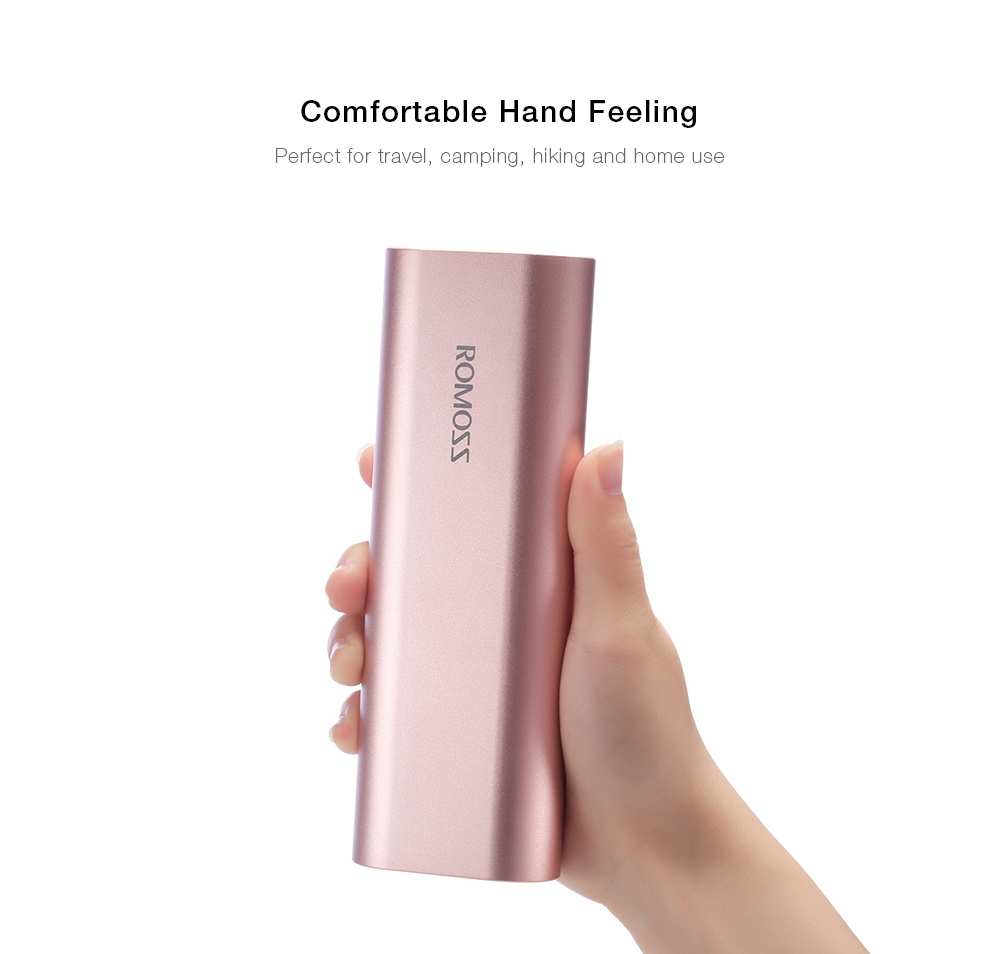 ROMOSS ACE20 20000mAh Power Bank 8 Pin Micro USB Input Dual USB Output 2.1A Fast Charging Aluminum External Battery Charger ROMOSS ACE20 20000mAh Power Bank 8 Pin Micro USB Input Dual USB Output 2.1A Fast Charging Aluminum External Battery Charger