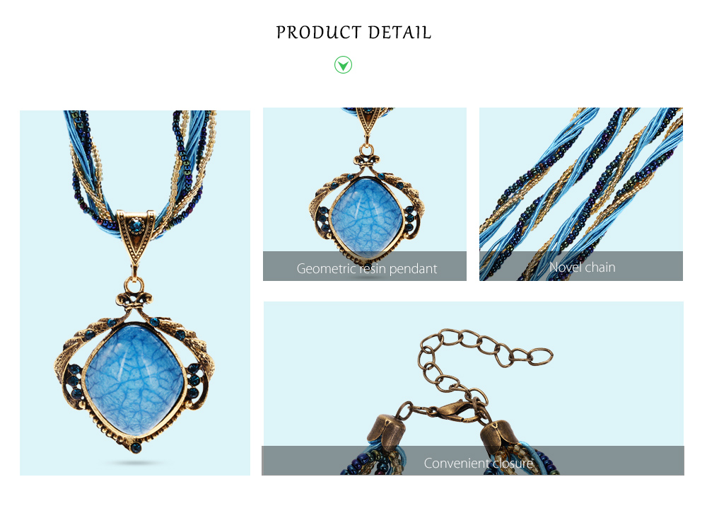 Bohemia Women Geometric Resin Pendant Necklace Bohemia Women Geometric Resin Pendant Necklace