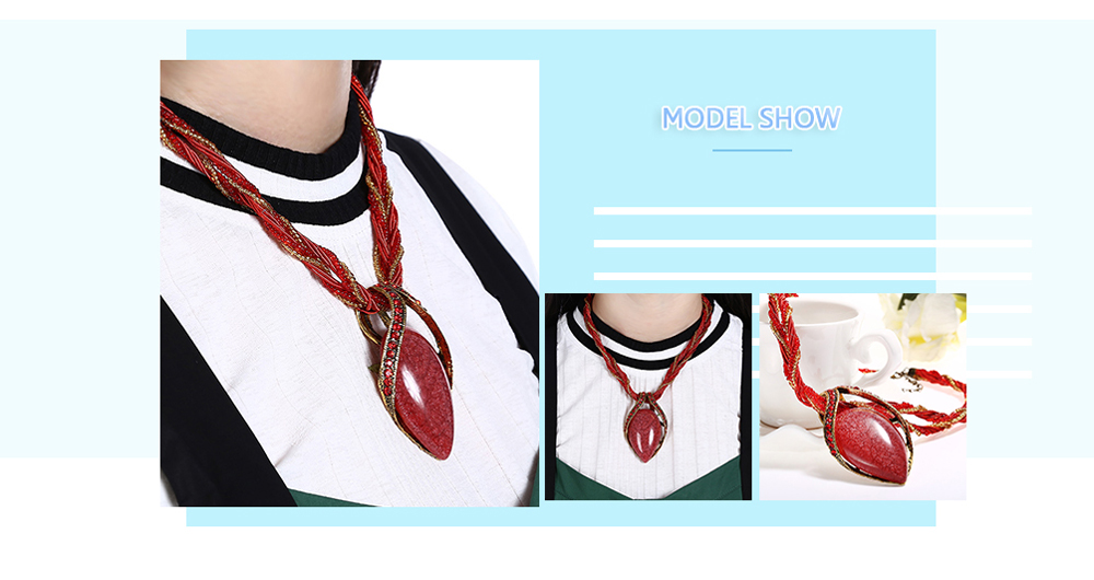 Bohemia Women Resin Slide Pendant Necklace Bohemia Women Resin Slide Pendant Necklace