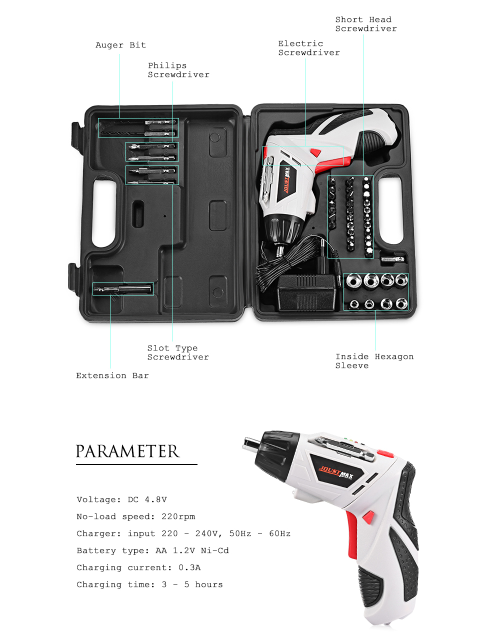 LED Two-way 180 Degree Rotation Rechargeable Electric Screwdriver Set LED Two-way 180 Degree Rotation Rechargeable Electric Screwdriver Set