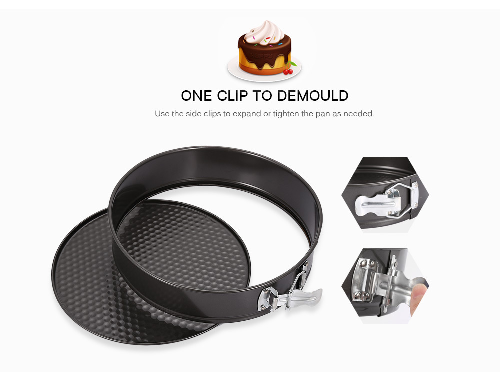 3PCS / Set Nonstick Springform Pans Round Shape Cake Moulds Removal Bottom Bake Cooking Tools 3PCS / Set Nonstick Springform Pans Round Shape Cake Moulds Removal Bottom Bake Cooking Tools