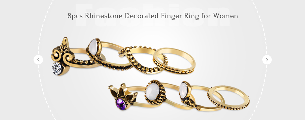 8pcs Rhinestone Design Finger Ring 8pcs Rhinestone Design Finger Ring