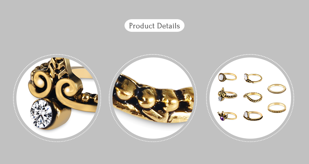 8pcs Rhinestone Design Finger Ring 8pcs Rhinestone Design Finger Ring