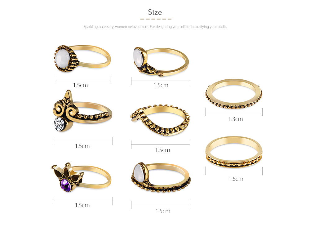 8pcs Rhinestone Design Finger Ring 8pcs Rhinestone Design Finger Ring