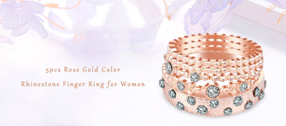 5pcs Rhinestone Design Finger Ring 5pcs Rhinestone Design Finger Ring