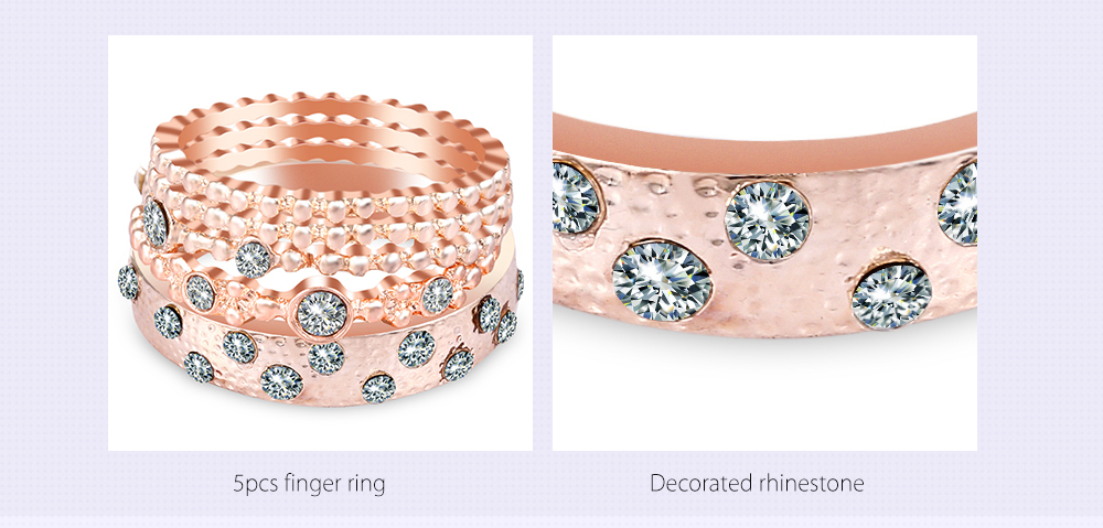 5pcs Rhinestone Design Finger Ring 5pcs Rhinestone Design Finger Ring