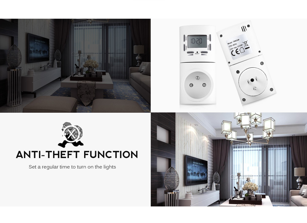 7-day Digital Programmable Smart Wall Socket Plug-in Timer Switch