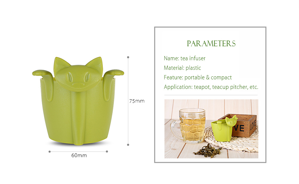 Cat Shape Tea Infuser Plastic Strainer Hole Filter Cat Shape Tea Infuser Plastic Strainer Hole Filter