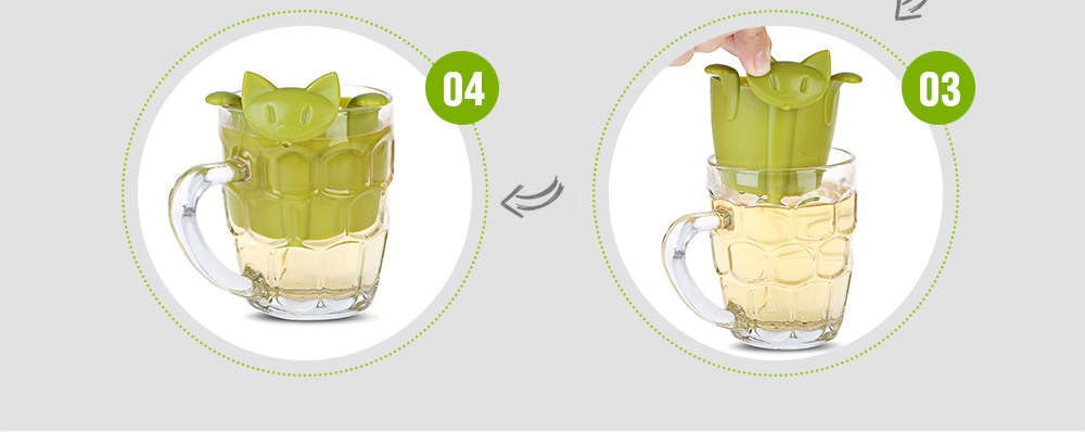 Cat Shape Tea Infuser Plastic Strainer Hole Filter Cat Shape Tea Infuser Plastic Strainer Hole Filter