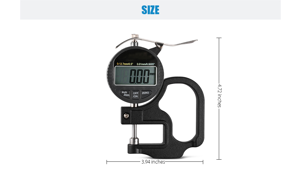 Press Type Centesimal LCD Digital Thickness Gauge for Paper Cloth Press Type Centesimal LCD Digital Thickness Gauge for Paper Cloth