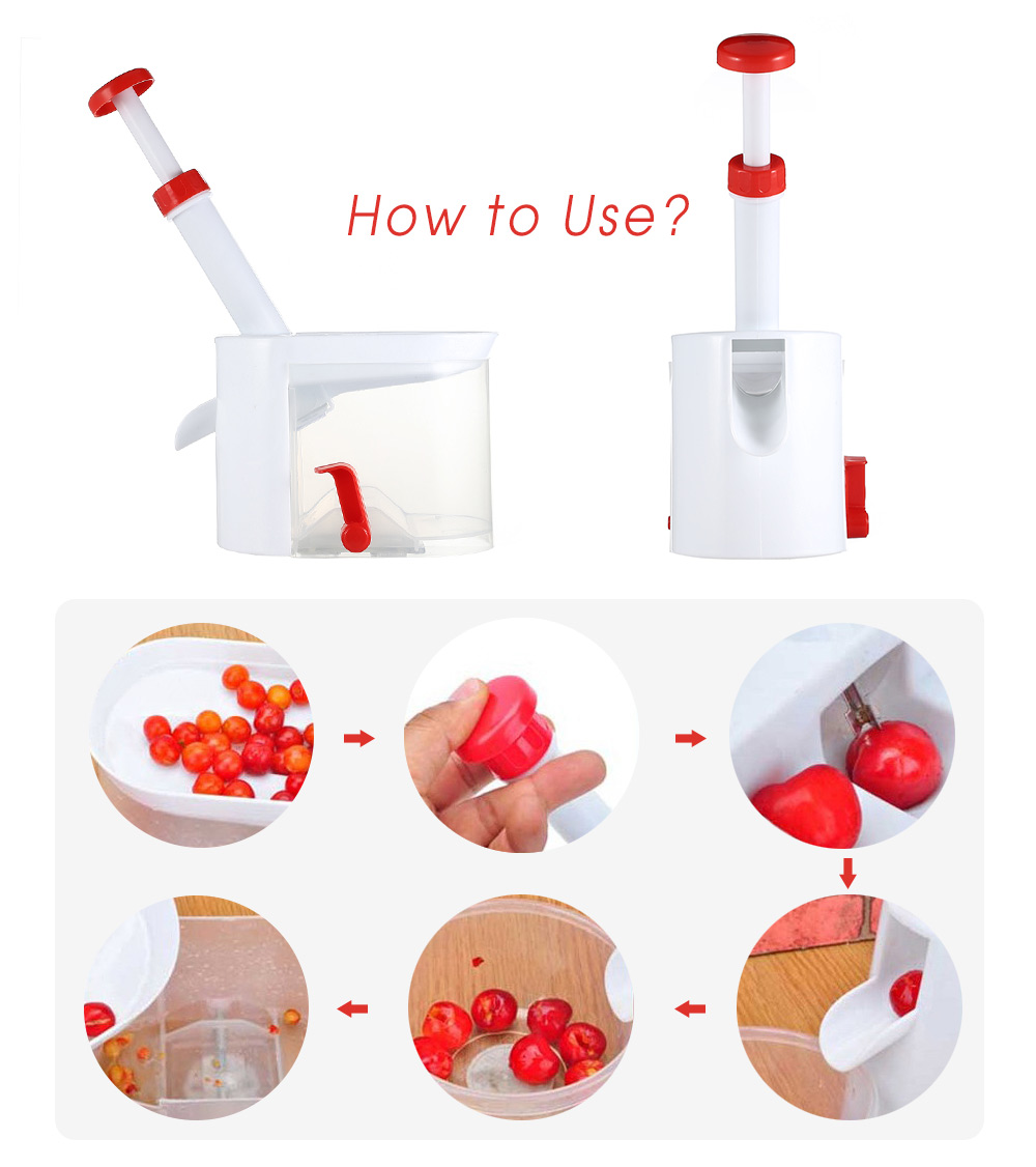 Cherry Pitter Seed Remover with Core Container Kitchen Corer Tool