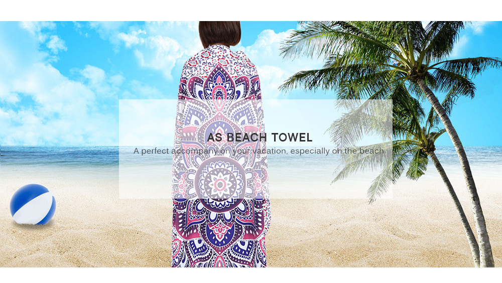 148 x 148cm Lotus Pattern Beach Towel Wall Tapestry Home Decor 148 x 148cm Lotus Pattern Beach Towel Wall Tapestry Home Decor