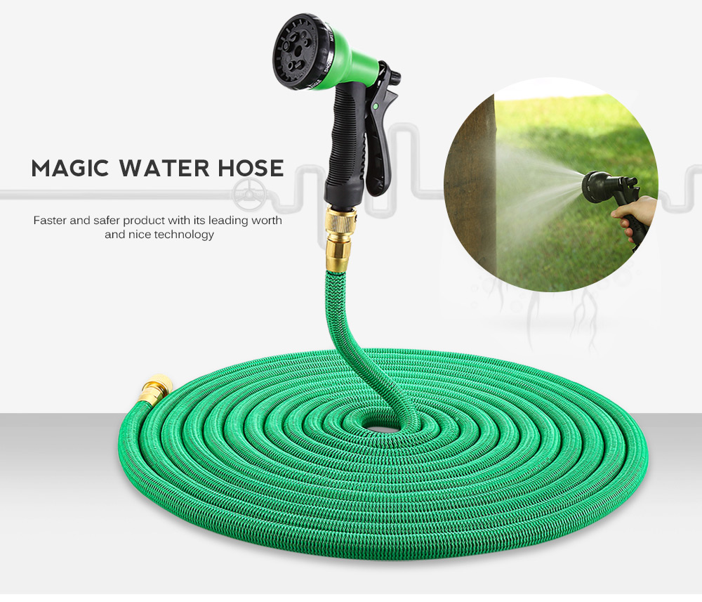Garden Expandable Magic Flexible Water Hose Spray Nozzle 25 / 50 / 75 / 100ft