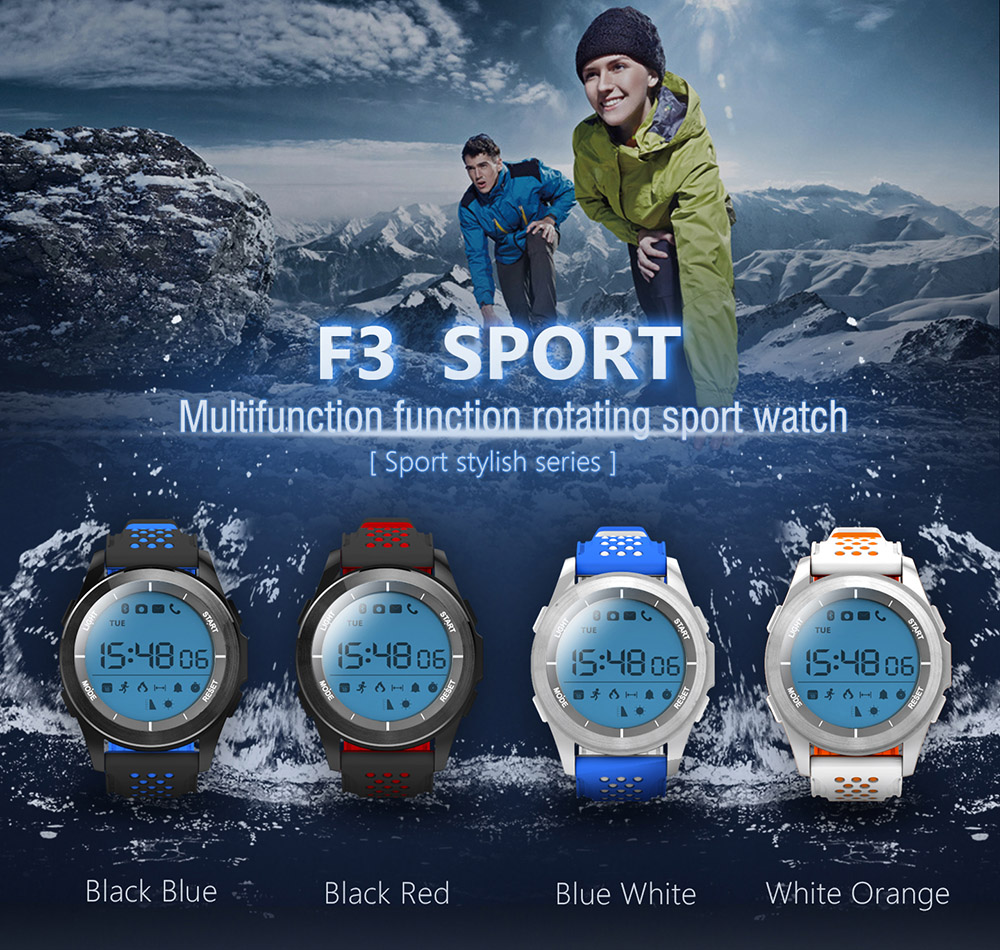 NO.1 F3 Sports Smartwatch Bluetooth 4.0 IP68 Waterproof Remote Camera Sedentary Reminder Sleep Monitor Pedometer NO.1 F3 Sports Smartwatch Bluetooth 4.0 IP68 Waterproof Remote Camera Sedentary Reminder Sleep Monitor Pedometer