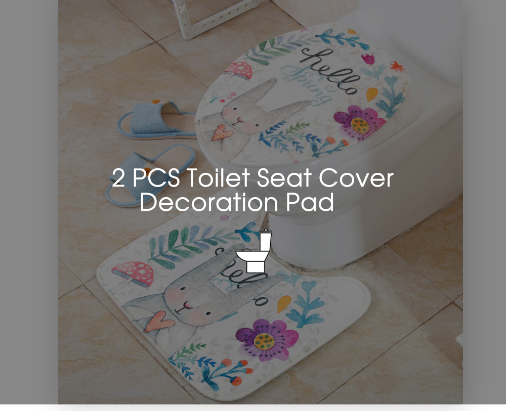 2 PCS Toilet Seat Decoration Pad