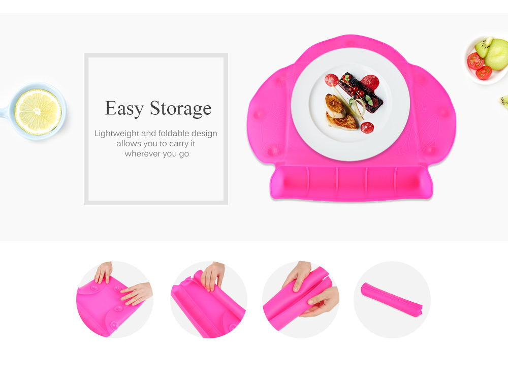 Portable Baby Infant Food Placemat Sucker Waterproof Mat