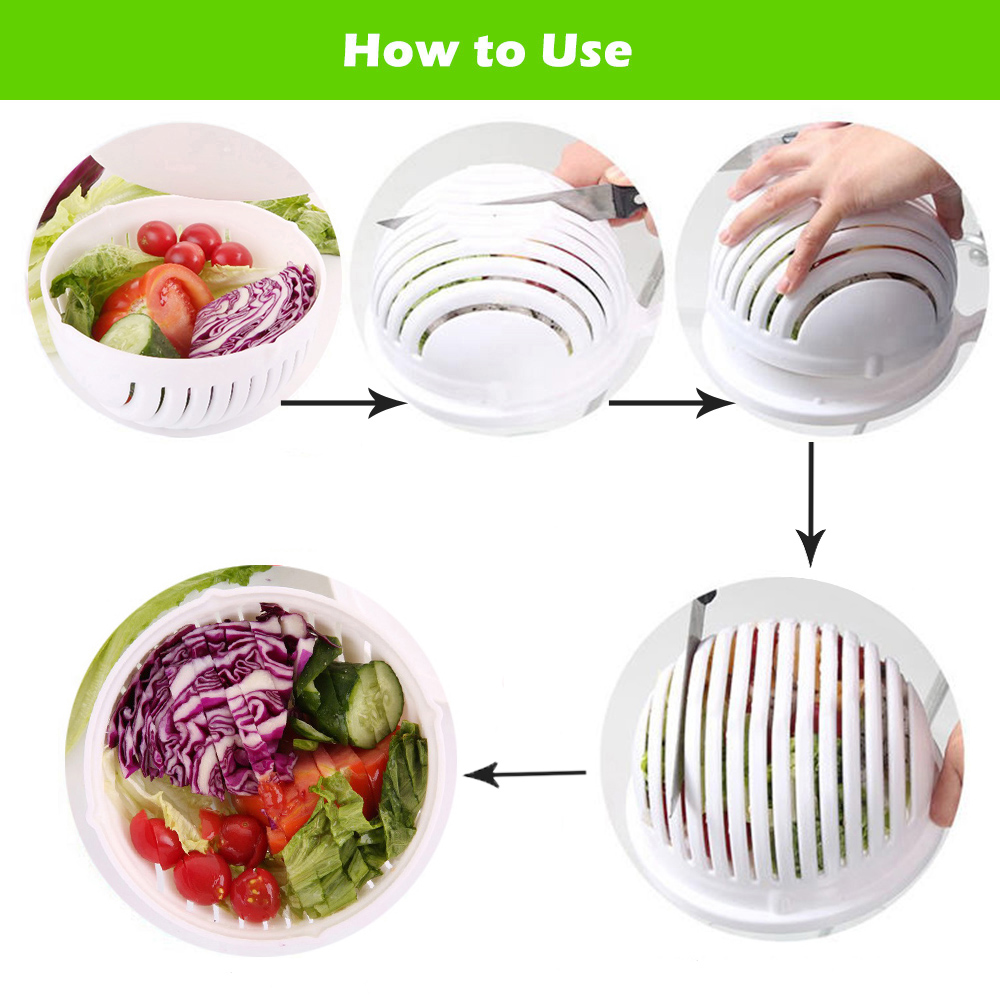 Practical Salad Maker Cutter Bowl Fruit Vegetable Washer