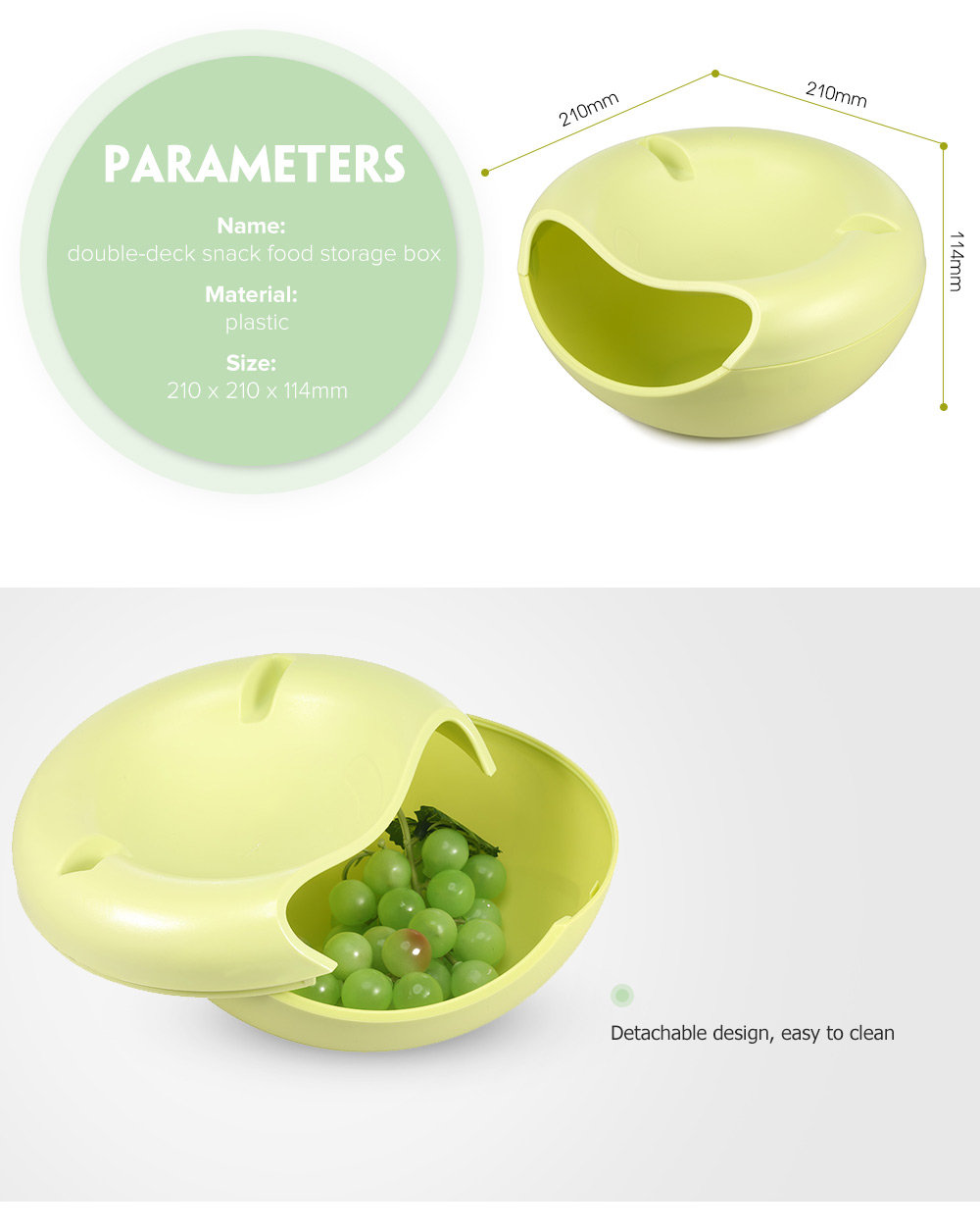 Creative Double-deck Snack Food Storage Box Melon Seeds Container