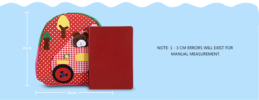 TongChang Cartoon Animal Bear Rabbit Car Tree Dot Print Kindergarten Child School Bag