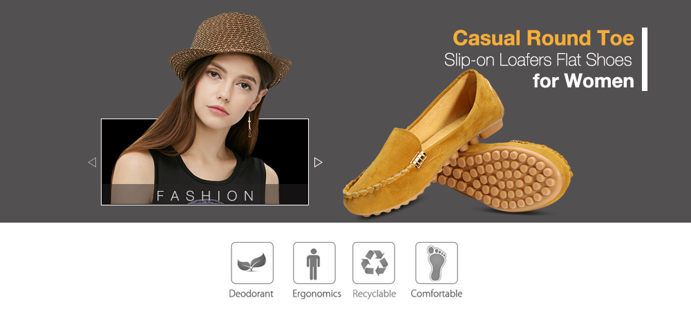 Casual Round Toe Slip-on Non-slip Loafers Women Flat Shoes