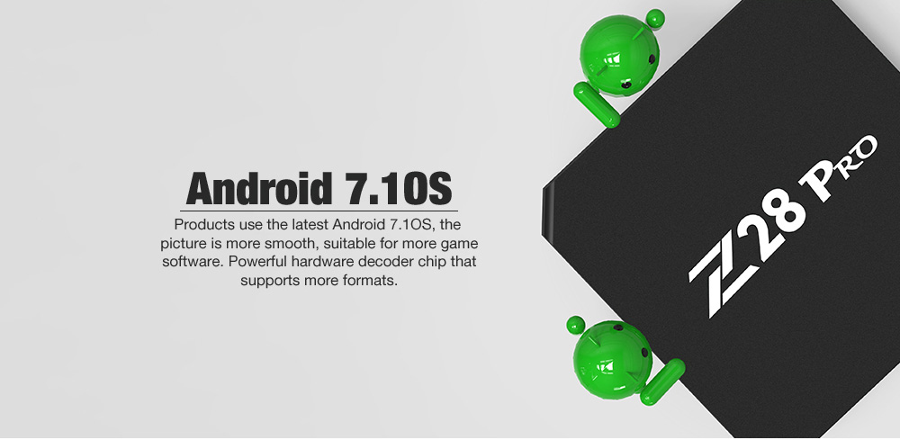 Z28 Pro RK3328 Cortex - A53 Smart TV Box Android 7.1 Support H.265 4K x 2K 1 + 8GB Z28 Pro RK3328 Cortex - A53 Smart TV Box Android 7.1 Support H.265 4K x 2K 1 + 8GB