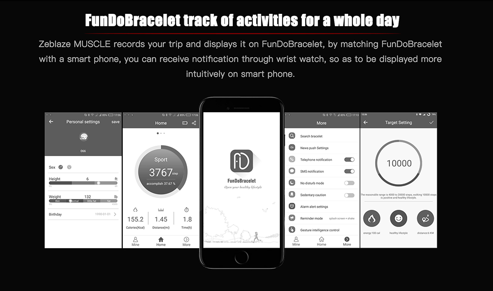 Zeblaze MUSCLE Smartwatch Bluetooth 4.0 Ultraviolet Monitoring Remote Camera Calories Consumption Calling Reminder Pedometer IP67 Waterproof Zeblaze MUSCLE Smartwatch Bluetooth 4.0 Ultraviolet Monitoring Remote Camera Calories Consumption Calling Reminder Pedometer IP67 Waterproof