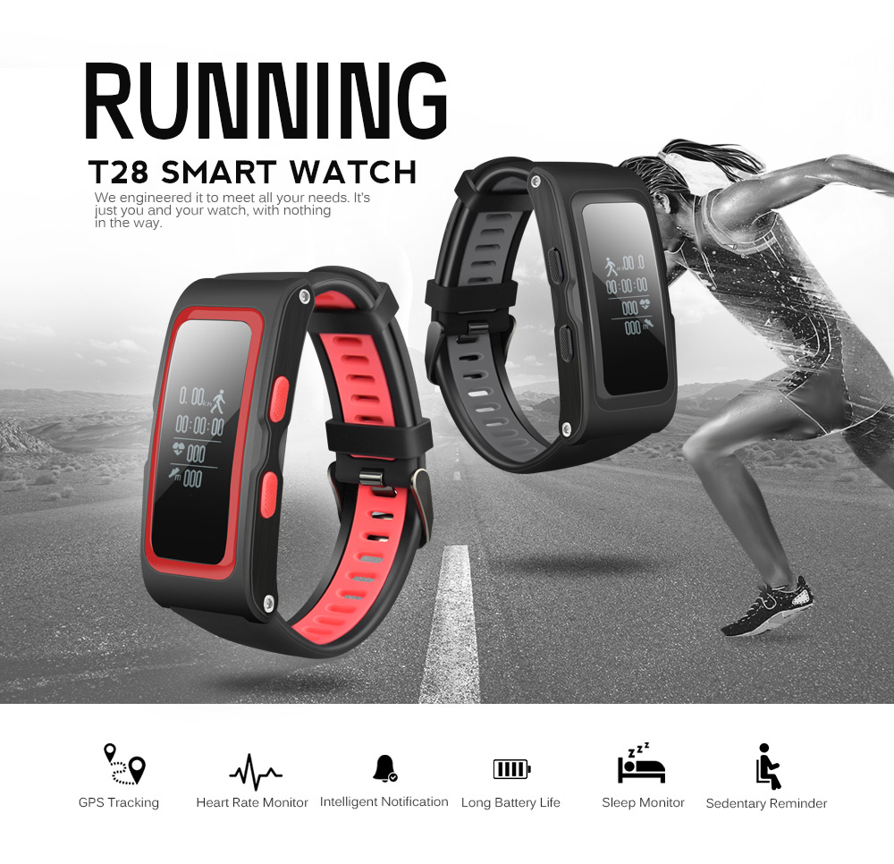 T28 GPS Tracker Heart Rate Monitor Healthy Smart Bracelet T28 GPS Tracker Heart Rate Monitor Healthy Smart Bracelet