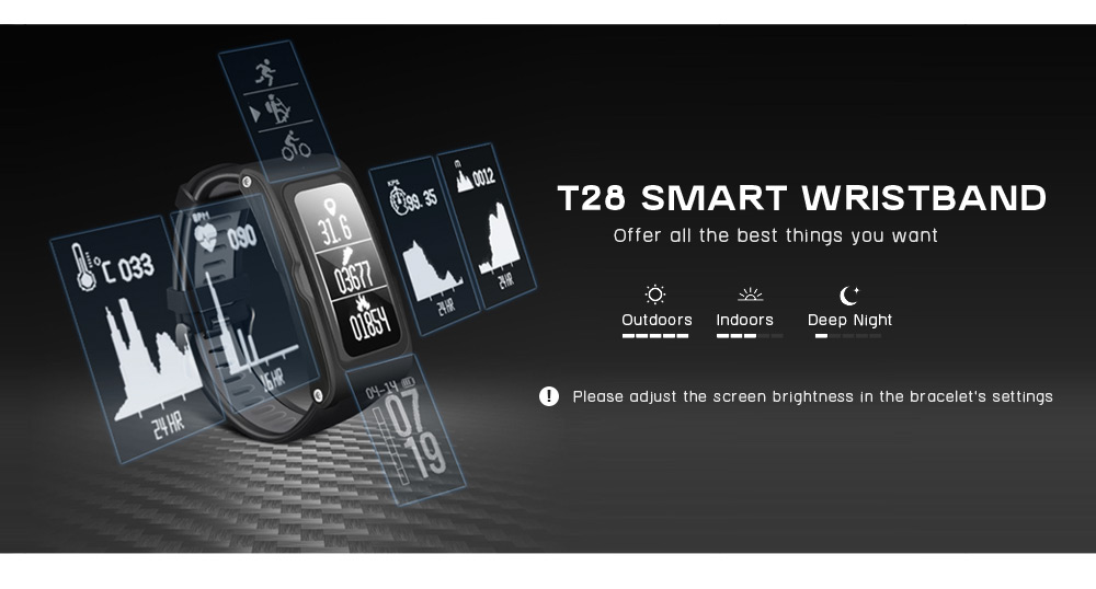 T28 GPS Tracker Heart Rate Monitor Healthy Smart Bracelet T28 GPS Tracker Heart Rate Monitor Healthy Smart Bracelet