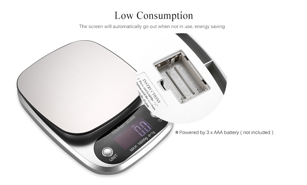 High-precision 10kg / 1g Electric Kitchen Digital Scale with LCD Display High-precision 10kg / 1g Electric Kitchen Digital Scale with LCD Display