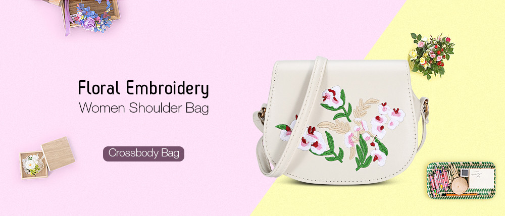 Floral Embroidery Saddle Bag Floral Embroidery Saddle Bag