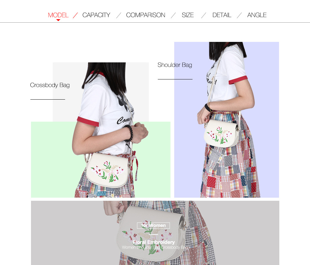 Floral Embroidery Saddle Bag Floral Embroidery Saddle Bag
