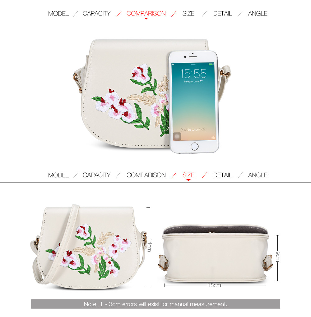 Floral Embroidery Saddle Bag Floral Embroidery Saddle Bag