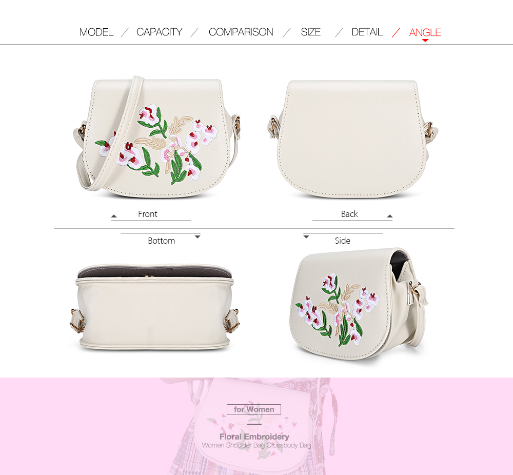 Floral Embroidery Saddle Bag Floral Embroidery Saddle Bag
