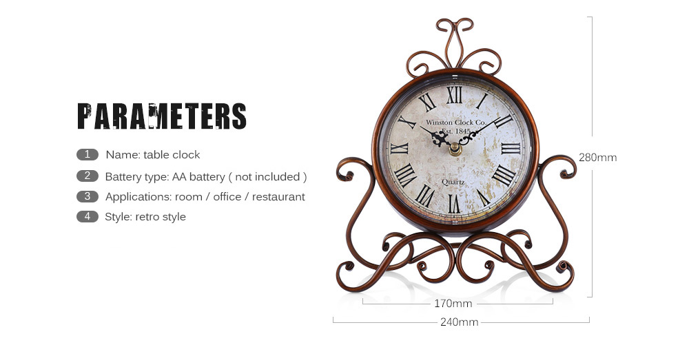 European Style Retro Wrought Iron Craft Table Clock Home Decor European Style Retro Wrought Iron Craft Table Clock Home Decor