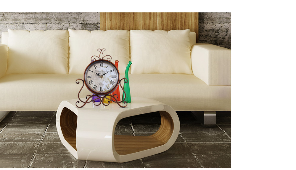 European Style Retro Wrought Iron Craft Table Clock Home Decor European Style Retro Wrought Iron Craft Table Clock Home Decor