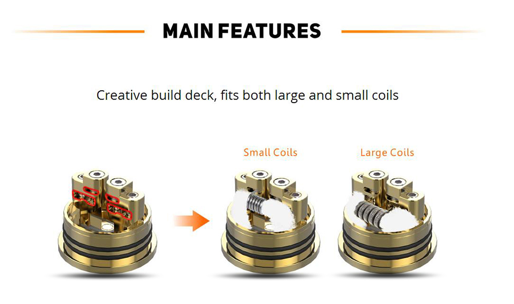 Original GeekVape Peerless RDA with Side Airflow / Dual Posts for E Cigarette