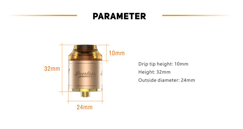 Original GeekVape Peerless RDA with Side Airflow / Dual Posts for E Cigarette